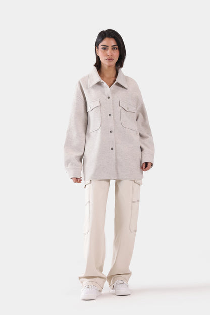 Melange Tweed Jacket With Flap Pockets - Cougar Clothing