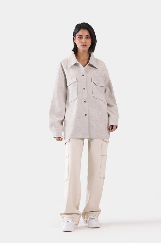 Melange Tweed Jacket With Flap Pockets - Cougar Clothing