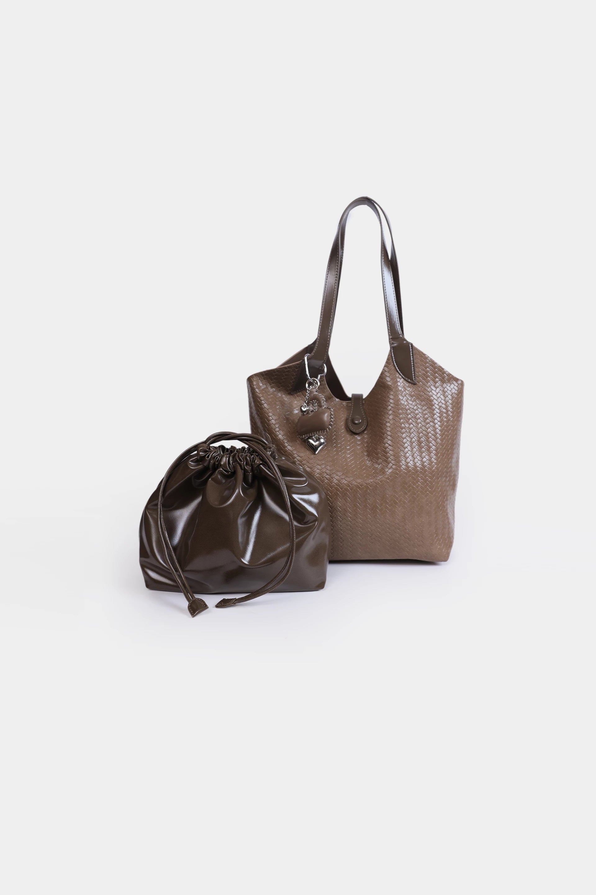 Textured Tote With Drawstring Pouch - Cougar Clothing