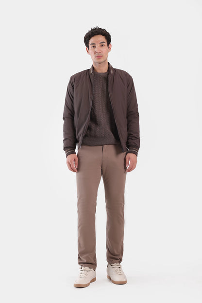 Contrast Ribbed Bomber Jacket - Cougar Clothing