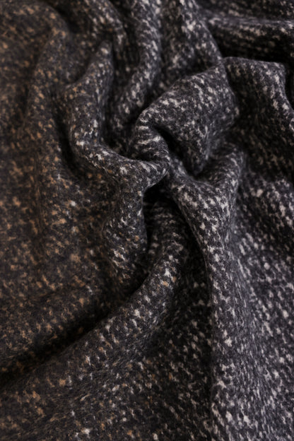 Knitted Shawl With Contrast Fringes - Cougar Clothing