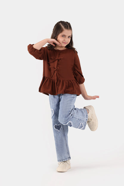 Irish Cotton Top With Bows - Cougar Clothing