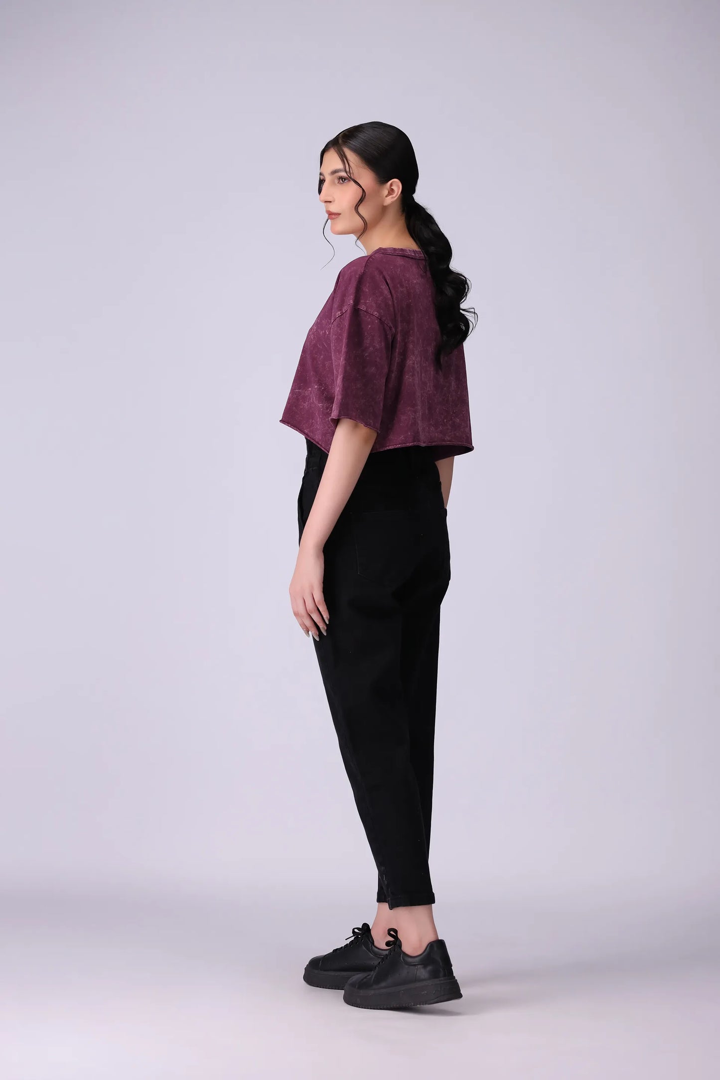 Cropped Garment Dyed T-Shirt - Cougar Clothing