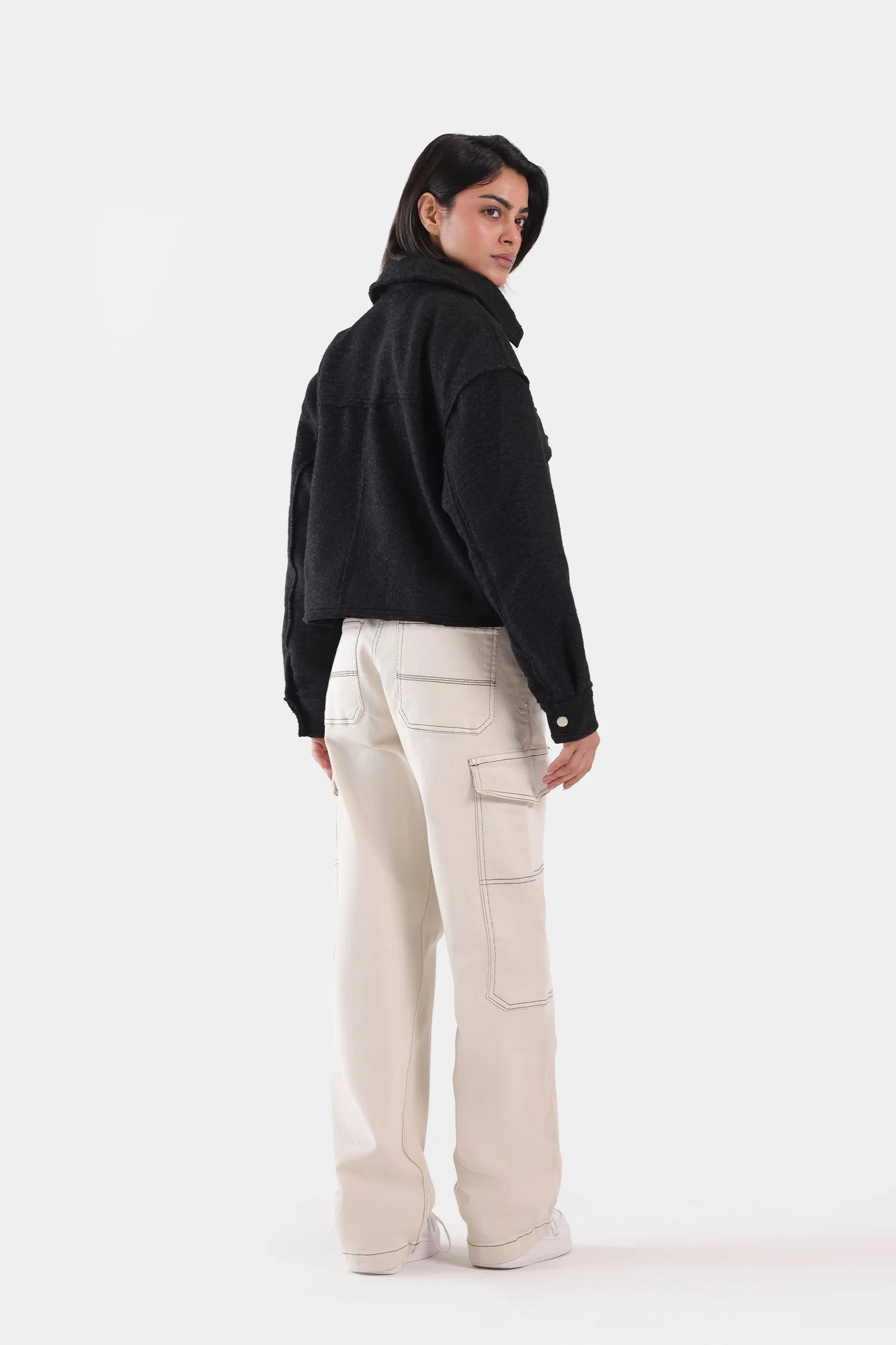 Plush Tweed Zipper Jacket - Cougar Clothing