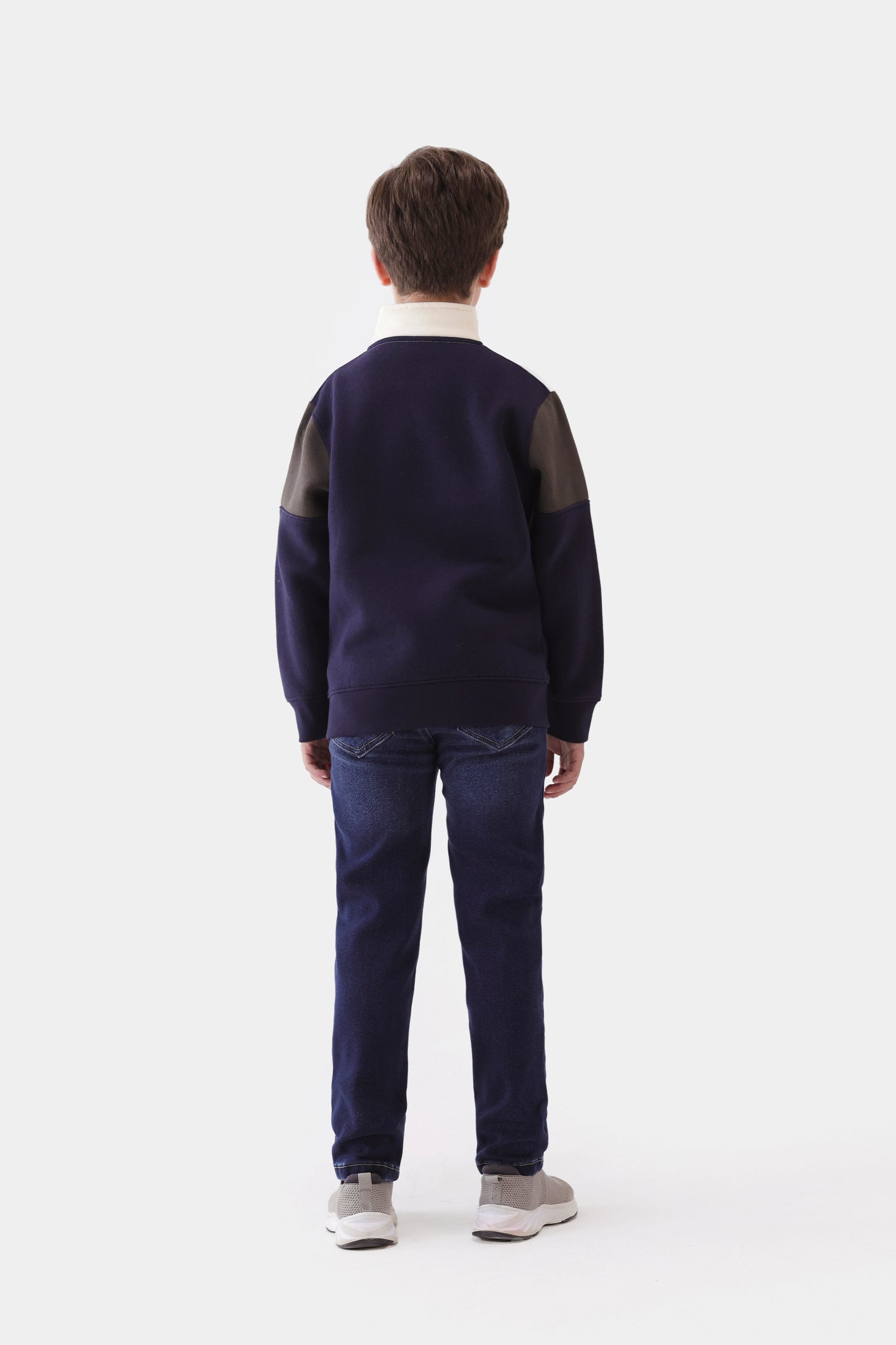 Mock Neck Color Block Sweatshirt - Cougar Clothing