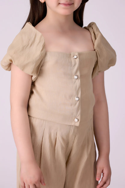 Button-Front Cropped Top - Cougar Clothing