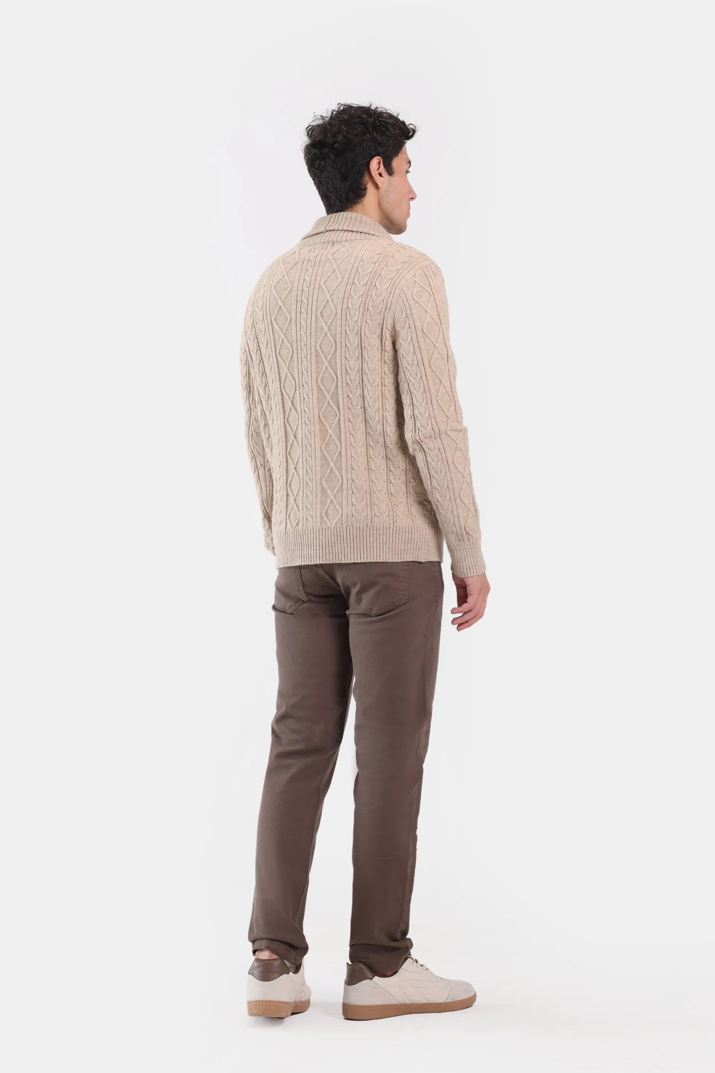 Cable Knit Shawl Collar Cardigan - Cougar Clothing