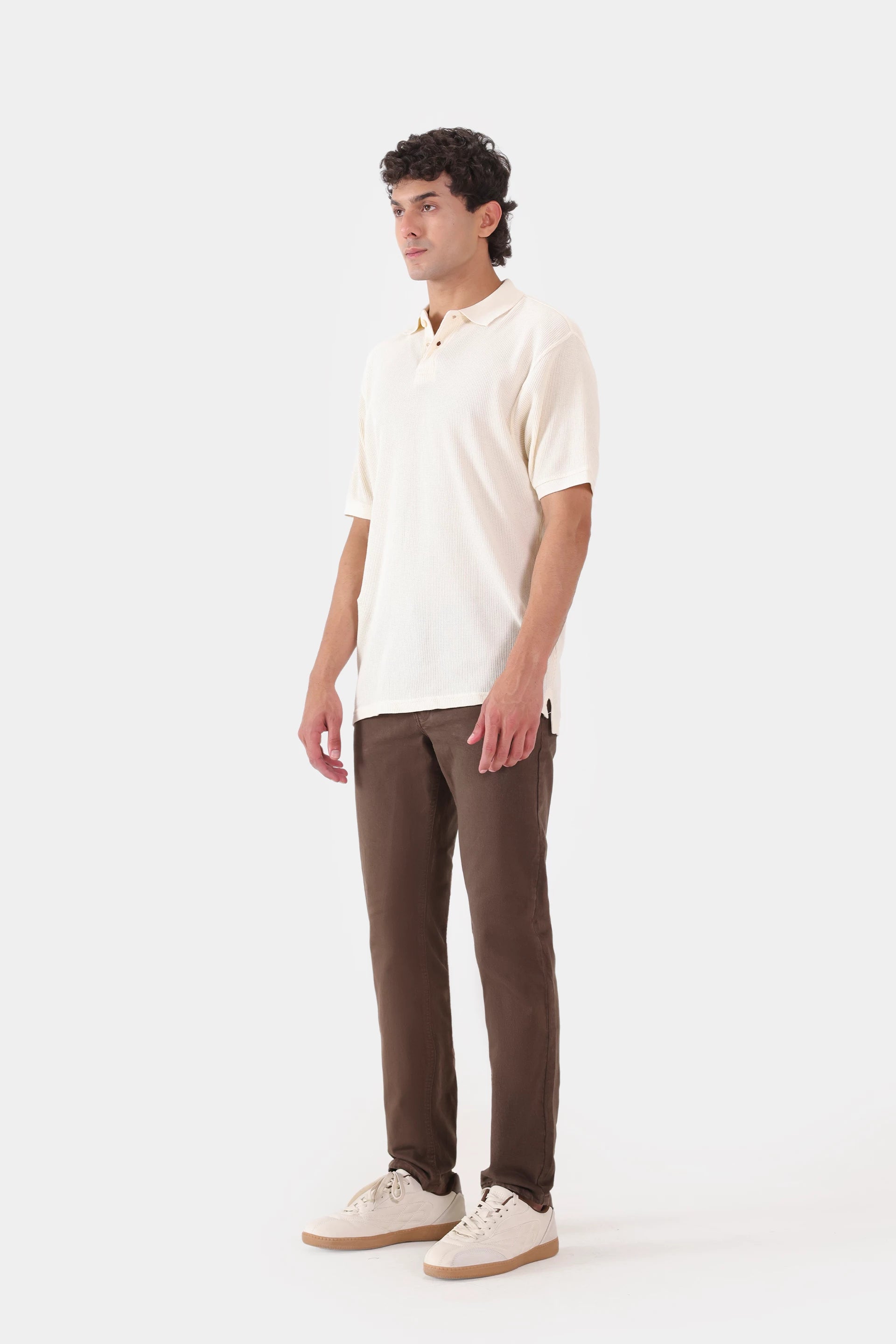 Relaxed Waffle Knit Polo - Cougar Clothing