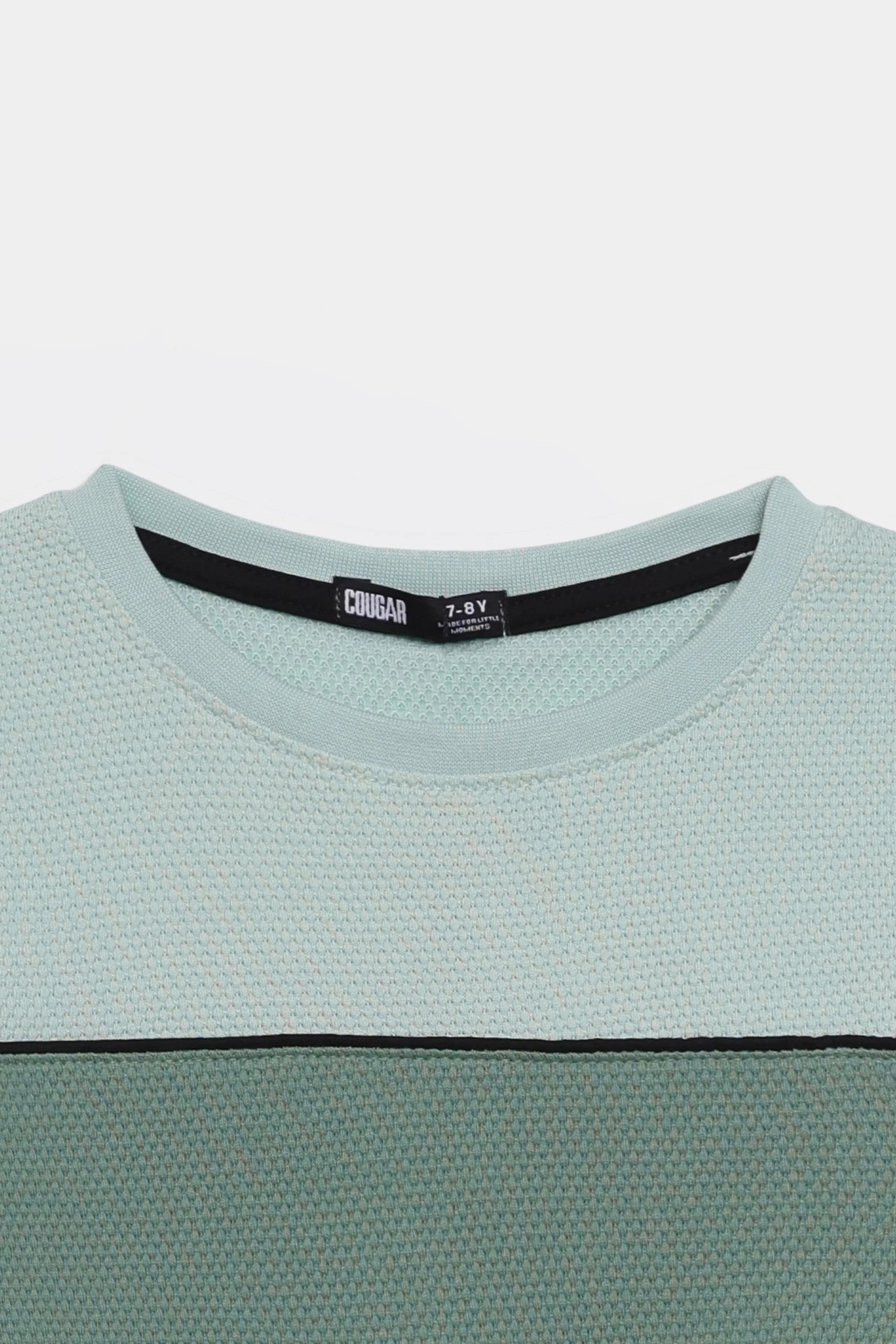 Popcorn Knit Color Block T-Shirt - Cougar Clothing