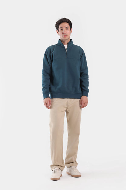 Paneled Quarter Zip Sweatshirt - Cougar Clothing