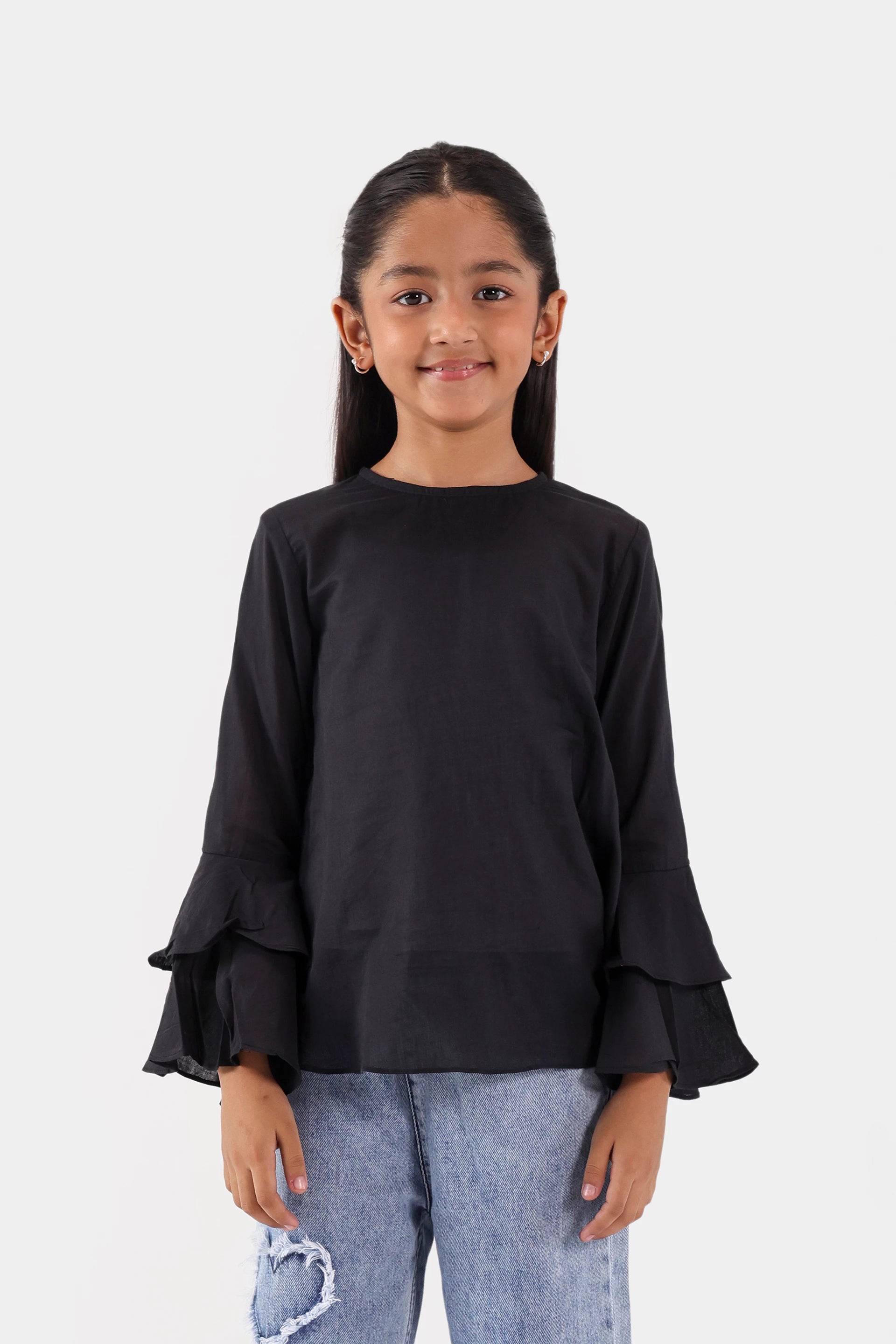 Top With Flounce Sleeves - Cougar Clothing