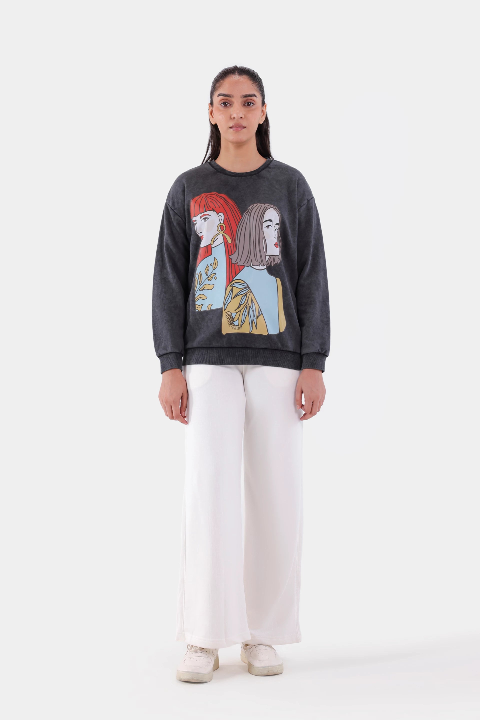 Garment Dyed Graphic Sweatshirt - Cougar Clothing