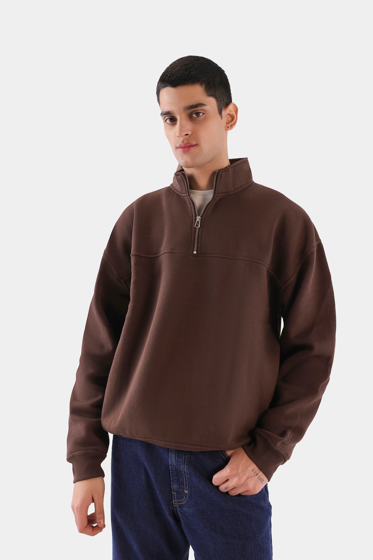 Paneled Quarter Zip Sweatshirt - Cougar Clothing