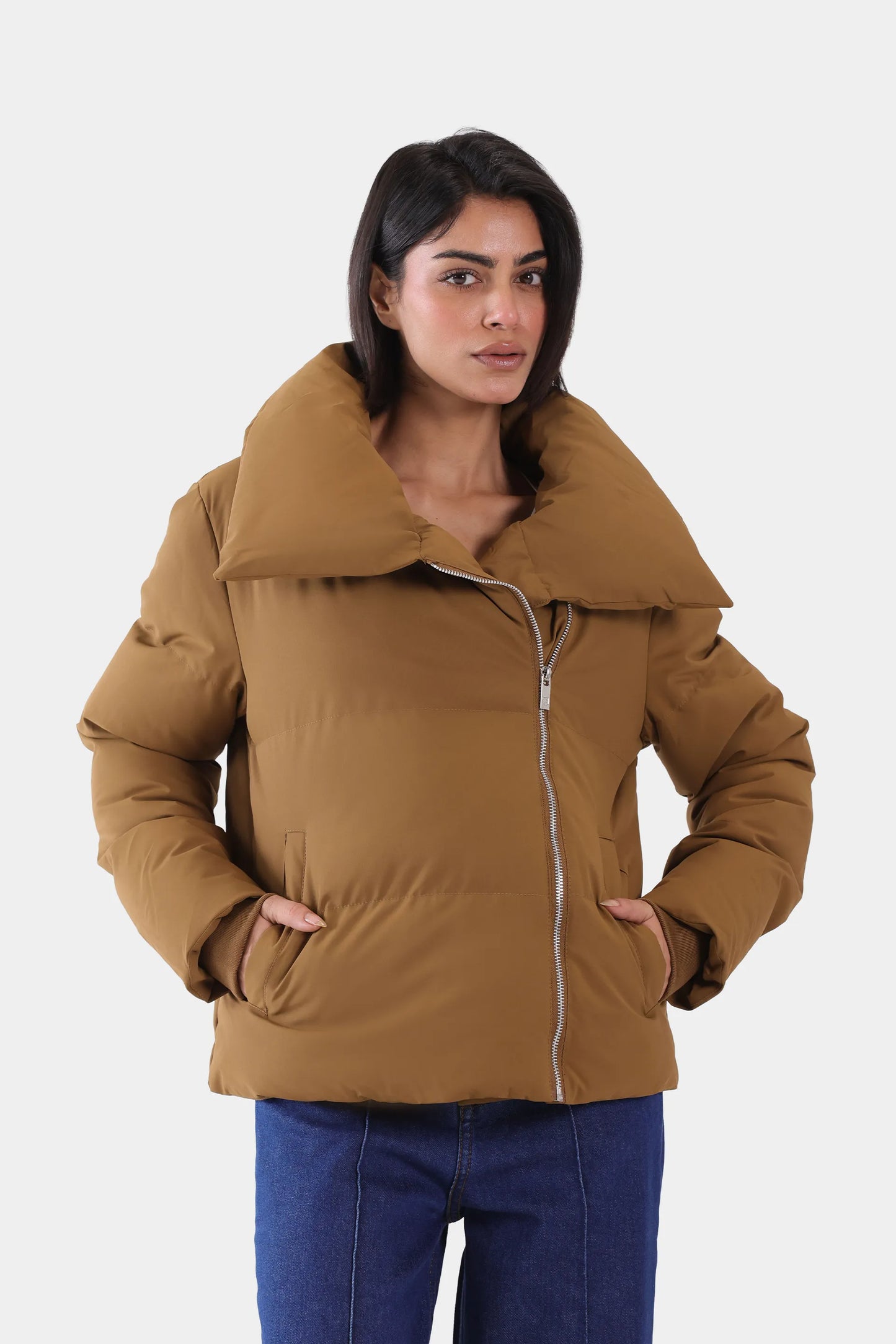 Wide Collar Puffer Jacket - Cougar Clothing