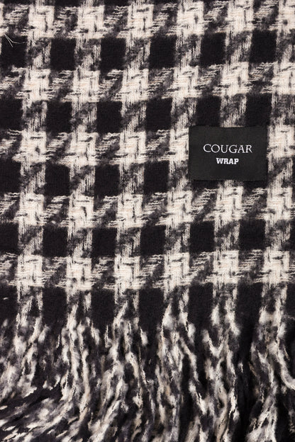 Houndstooth Pattern Knitted Shawl - Cougar Clothing