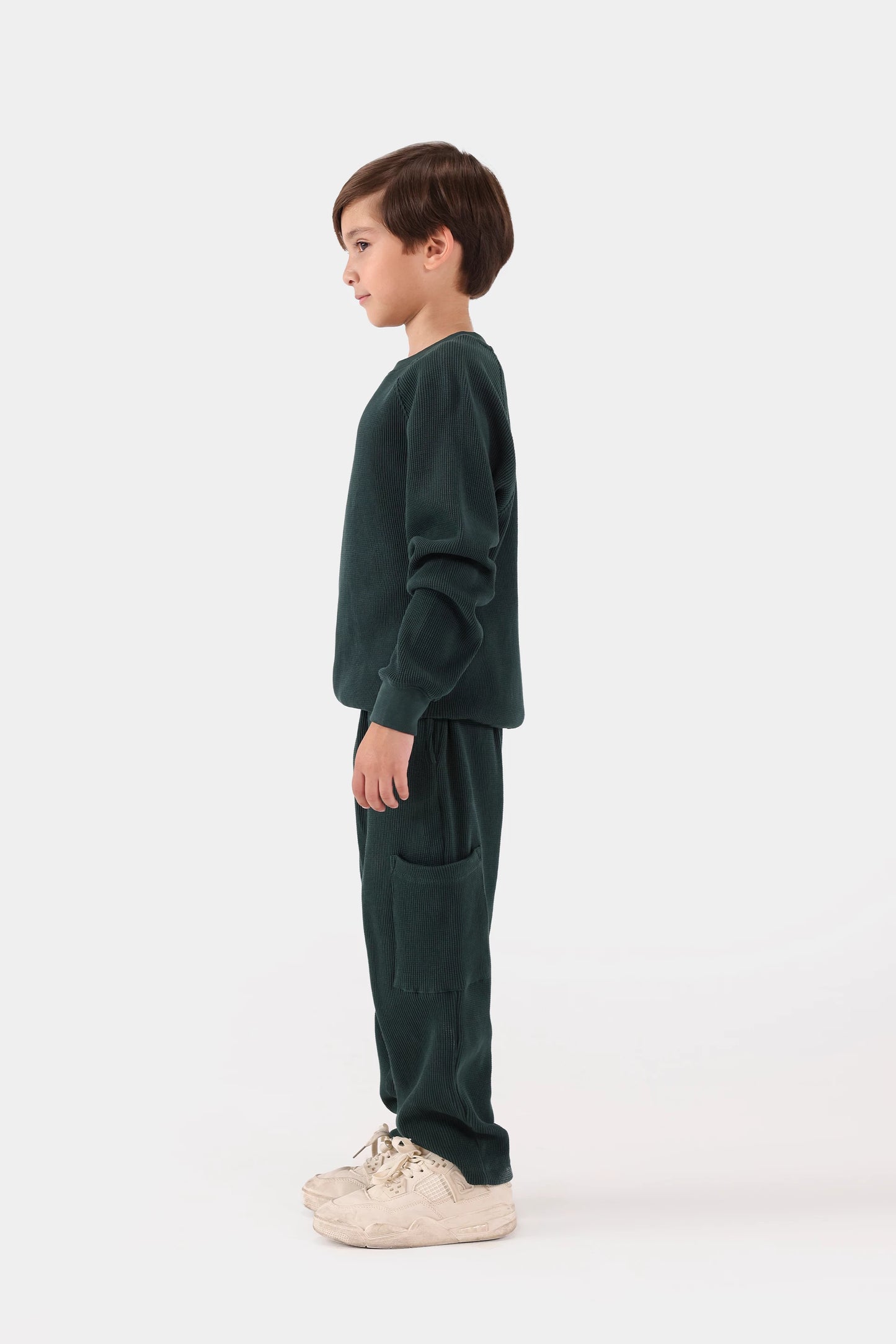 Waffle Knit Sweatshirt - Cougar Clothing