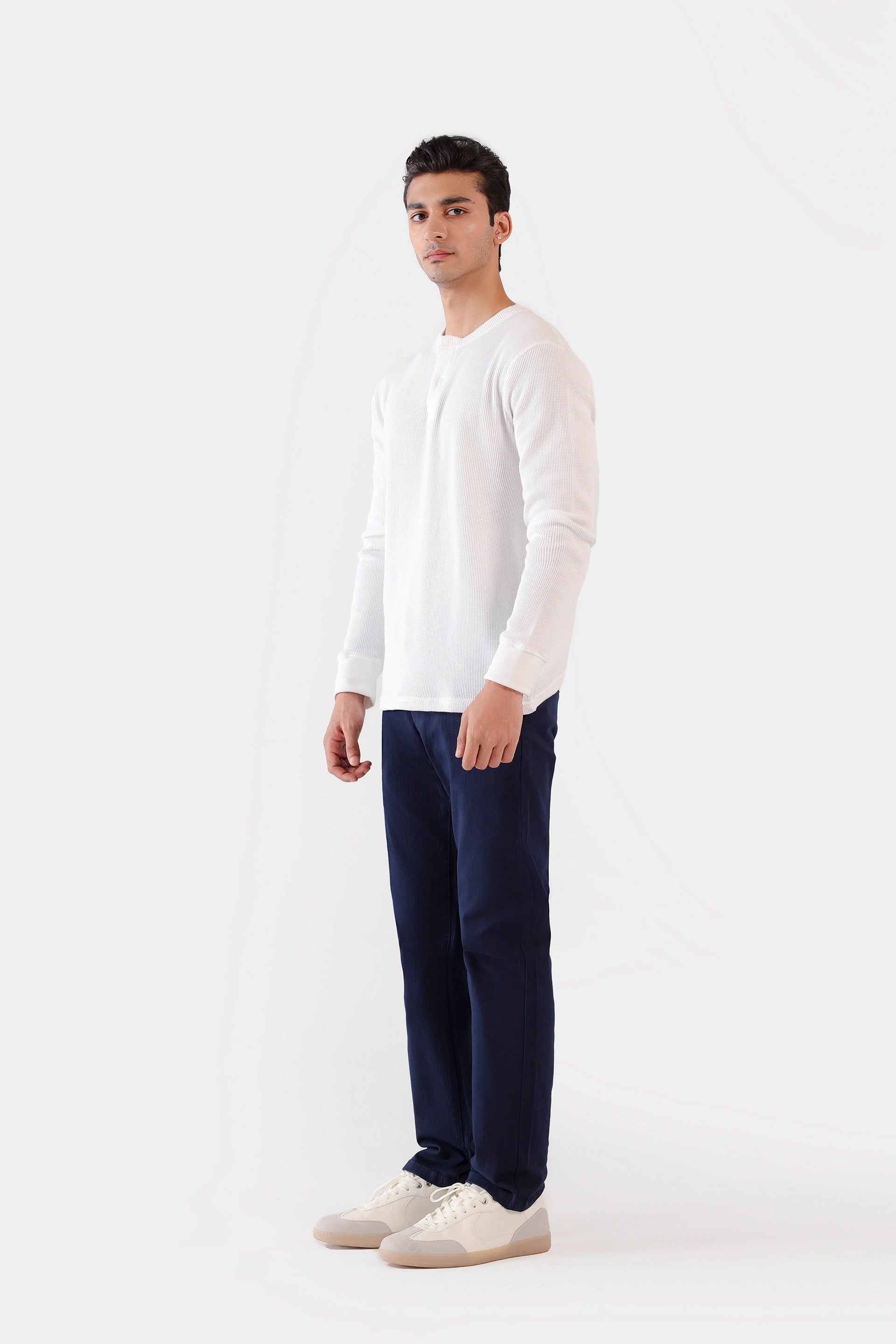 Waffle Knit Henley T-Shirt - Cougar Clothing
