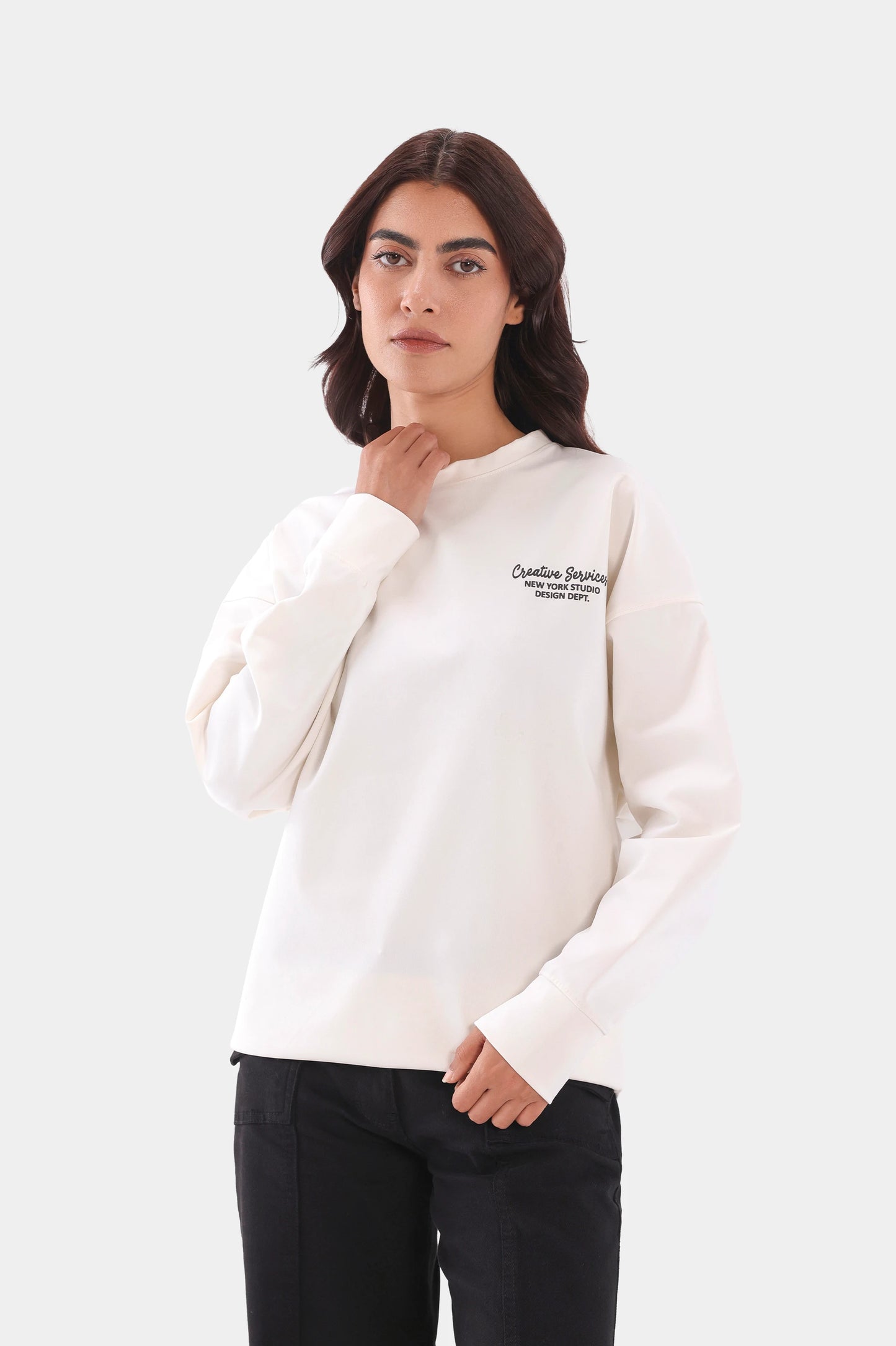 Oversized Back Printed Sweatshirt - Cougar Clothing