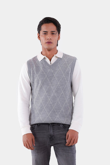 Patterned Sweater Vest - Cougar Clothing