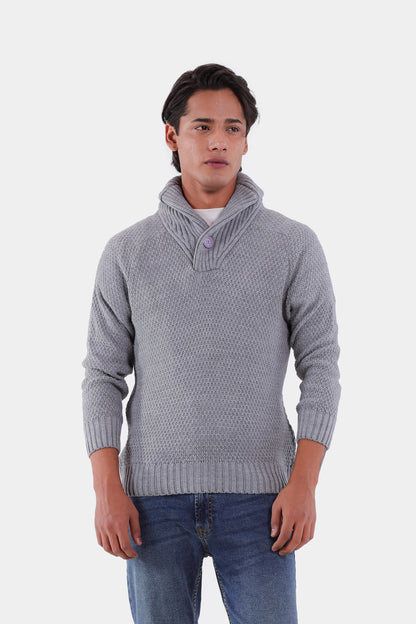 Shawl Neck Knit Sweater - Cougar Clothing
