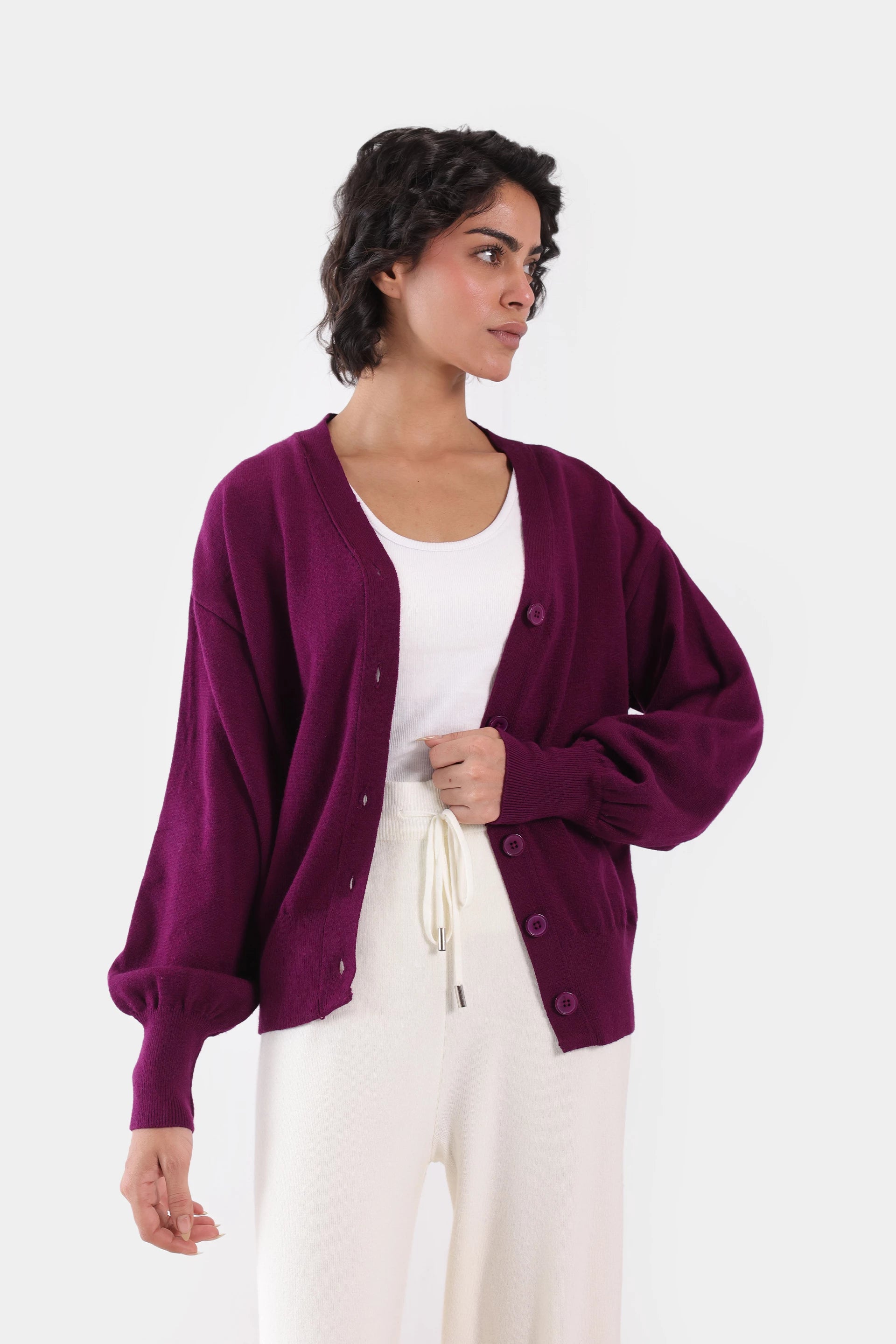 Cuffed Sleeve Cardigan - Cougar Clothing