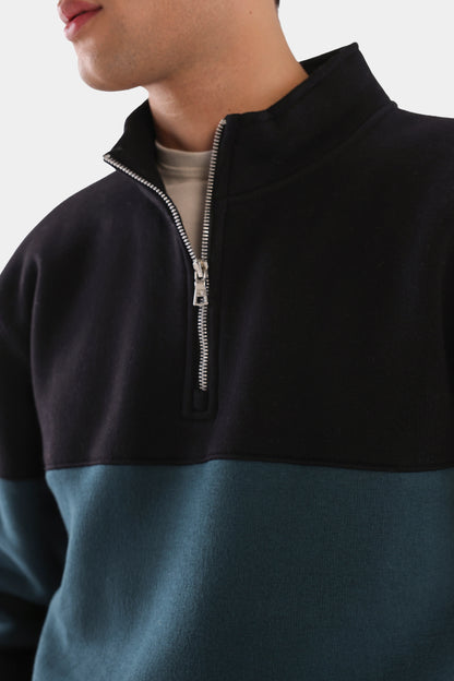 Color Block Quarter-Zip Sweatshirt - Cougar Clothing