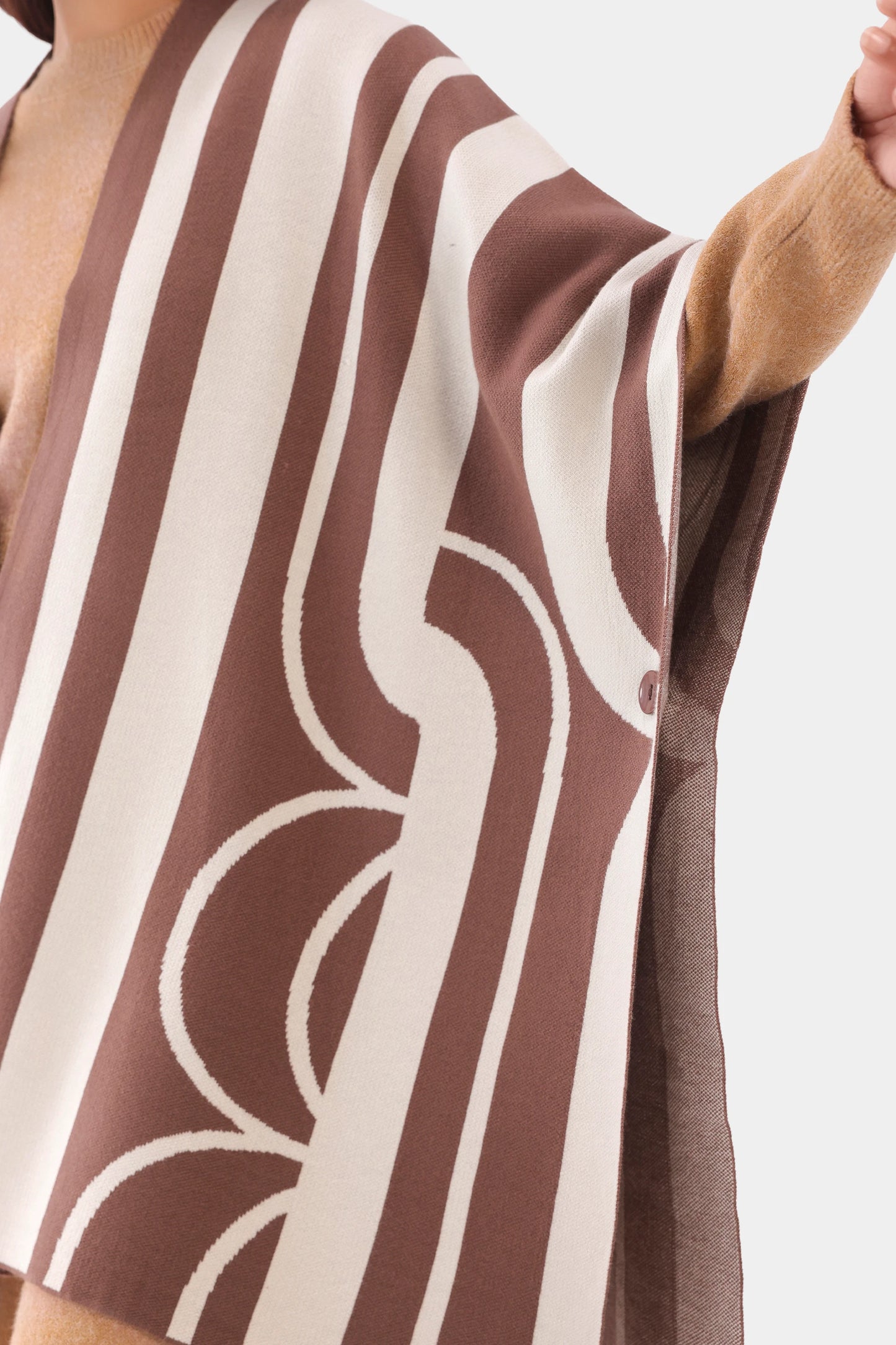 Abstract Knit Cape Shawl - Cougar Clothing