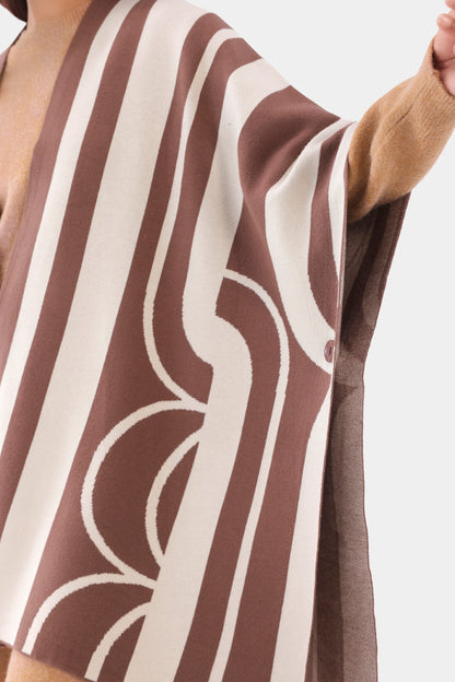 Abstract Knit Cape Shawl - Cougar Clothing