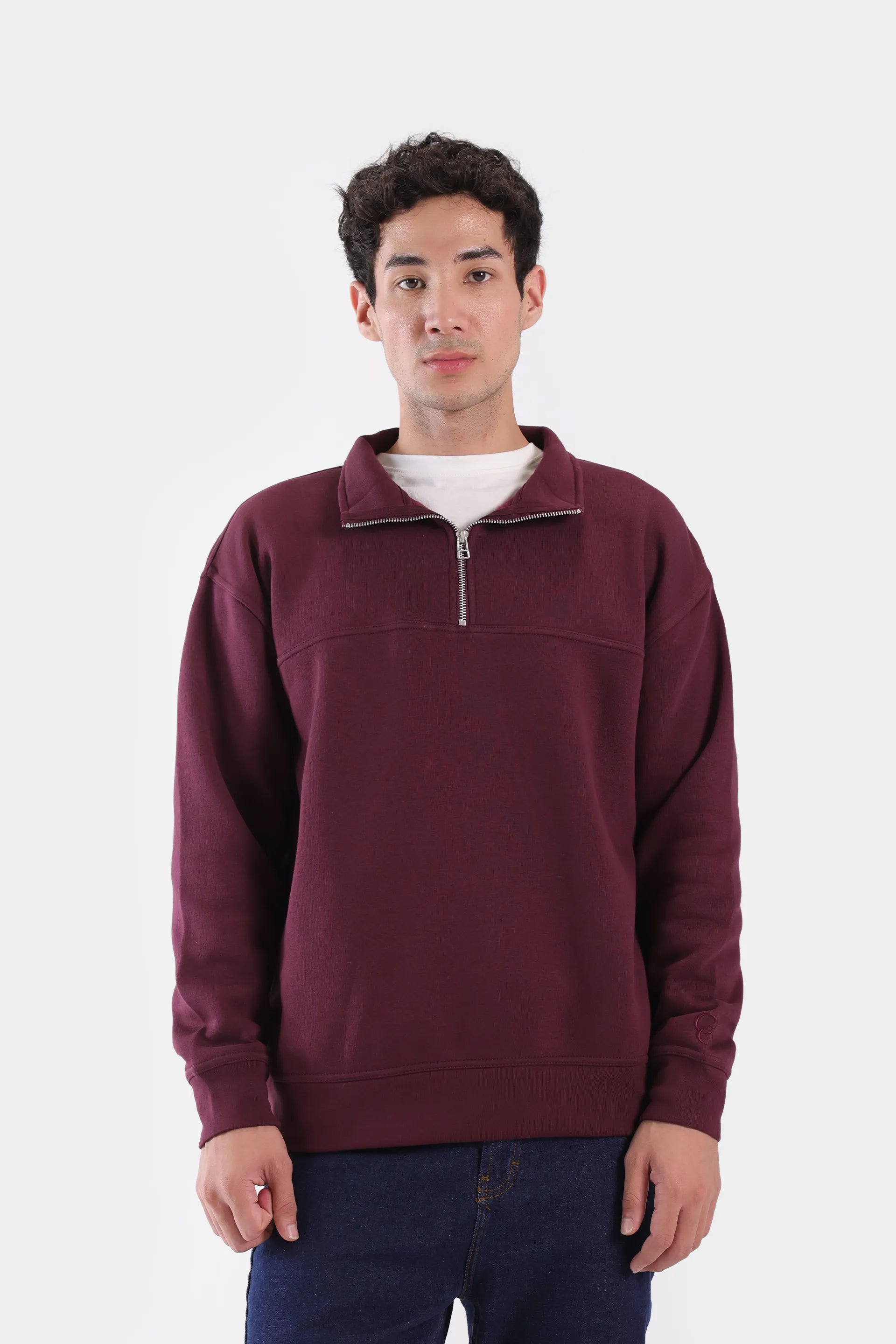 Paneled Quarter Zip Sweatshirt - Cougar Clothing