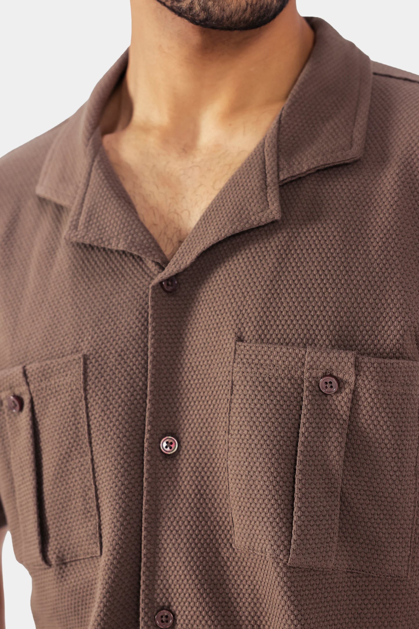 Boxy Popcorn Knit Shirt - Cougar Clothing