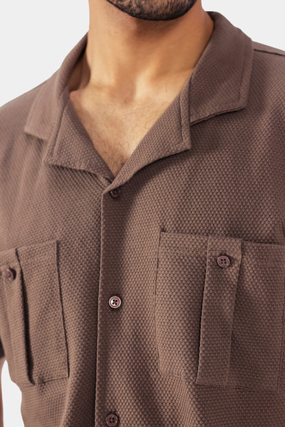 Boxy Popcorn Knit Shirt - Cougar Clothing
