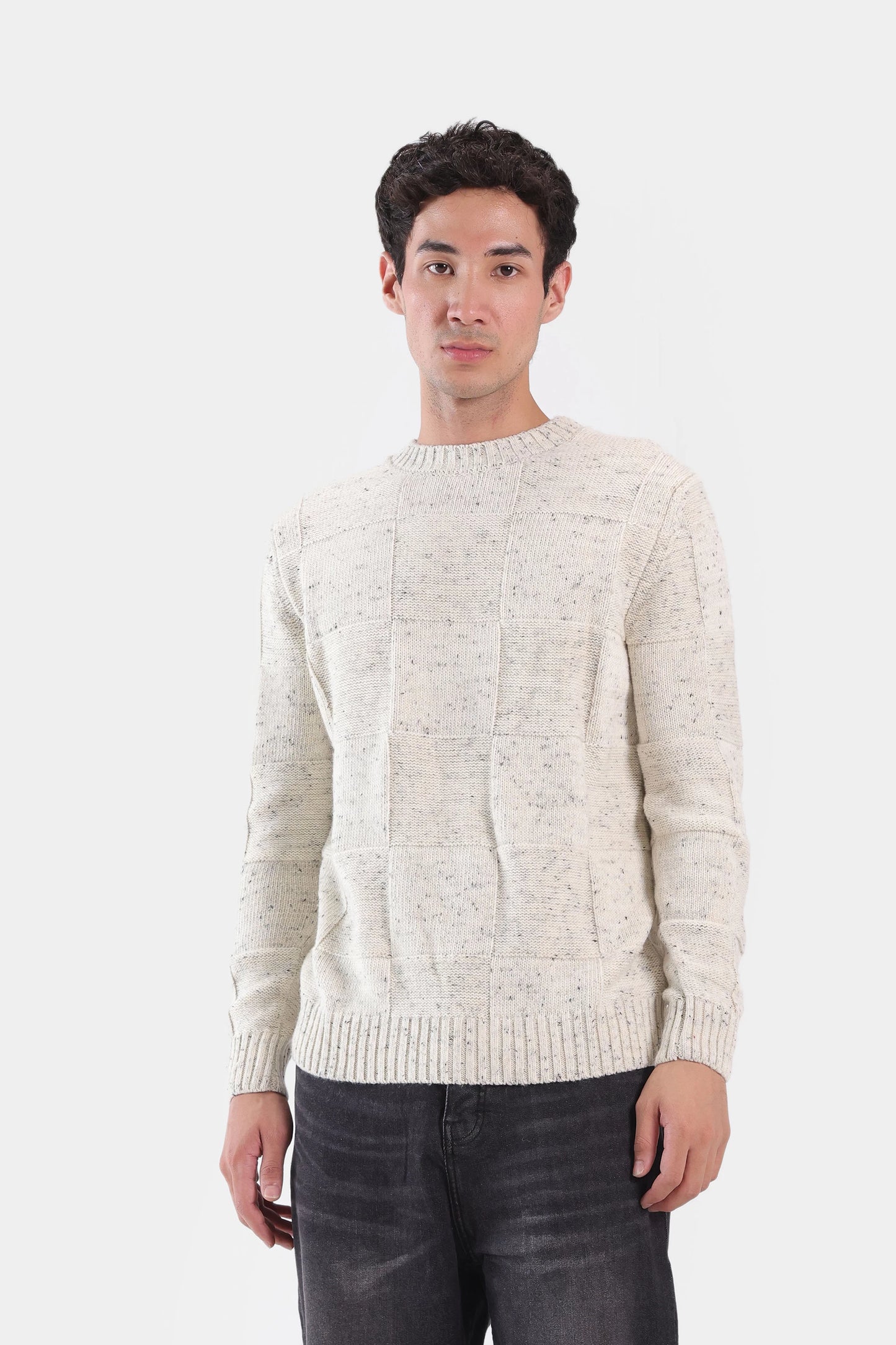 Square Block Knit Sweater - Cougar Clothing