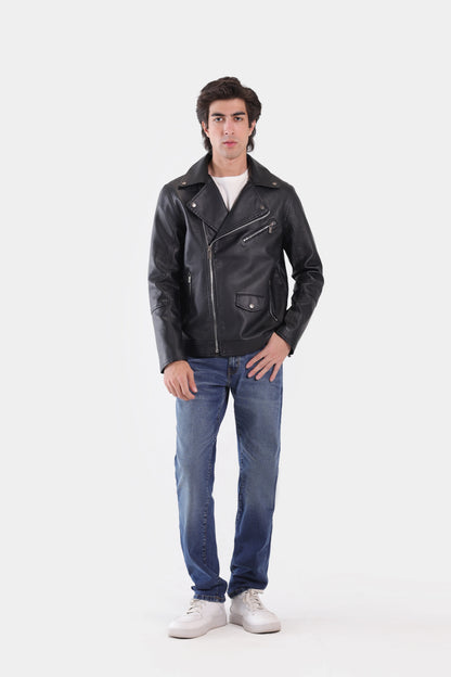 Faux Leather Biker Jacket - Cougar Clothing