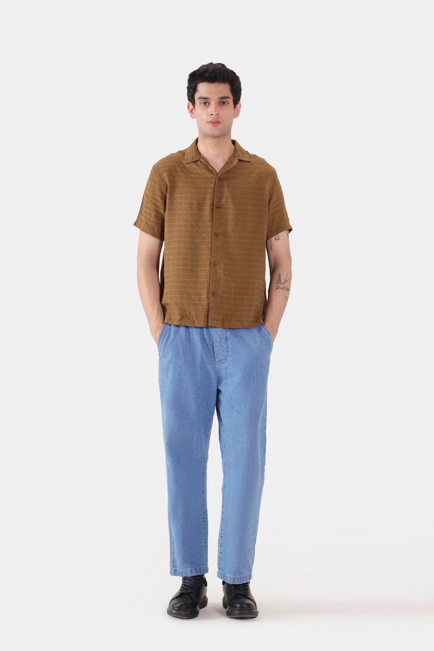 Textured Cotton Shirt - Cougar Clothing