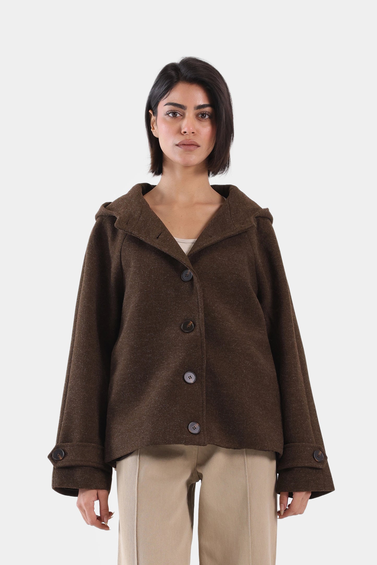 Hooded Button-Down Coat - Cougar Clothing