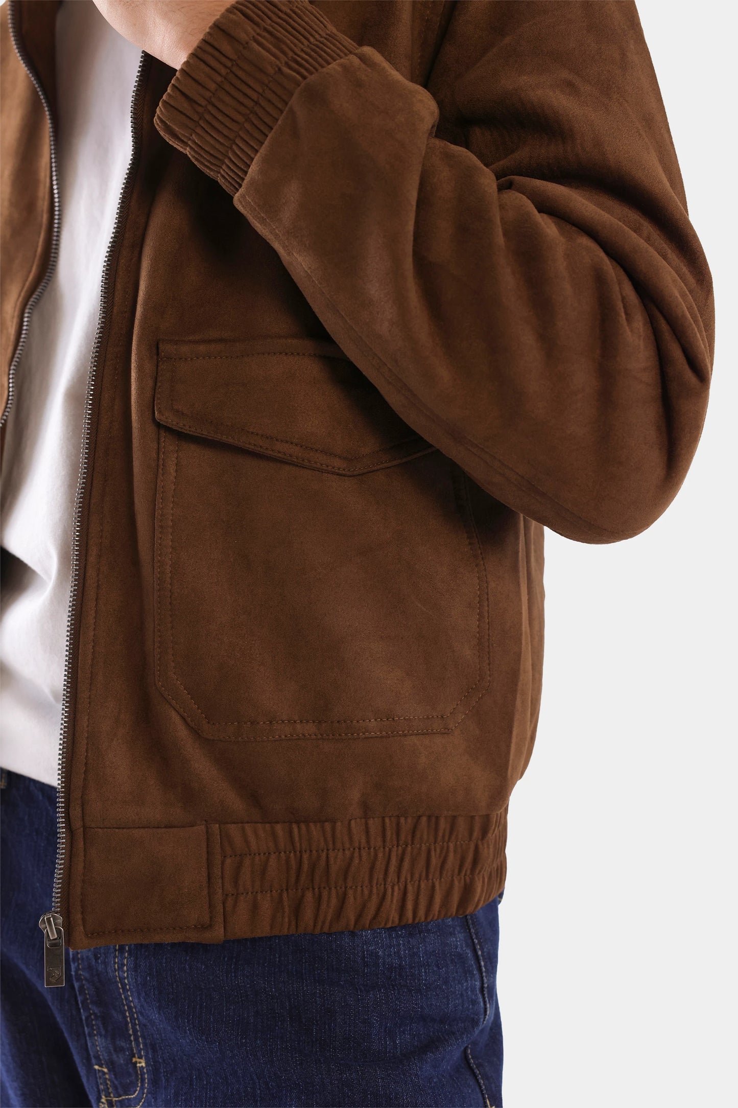 Faux Suede Ribbed Jacket - Cougar Clothing