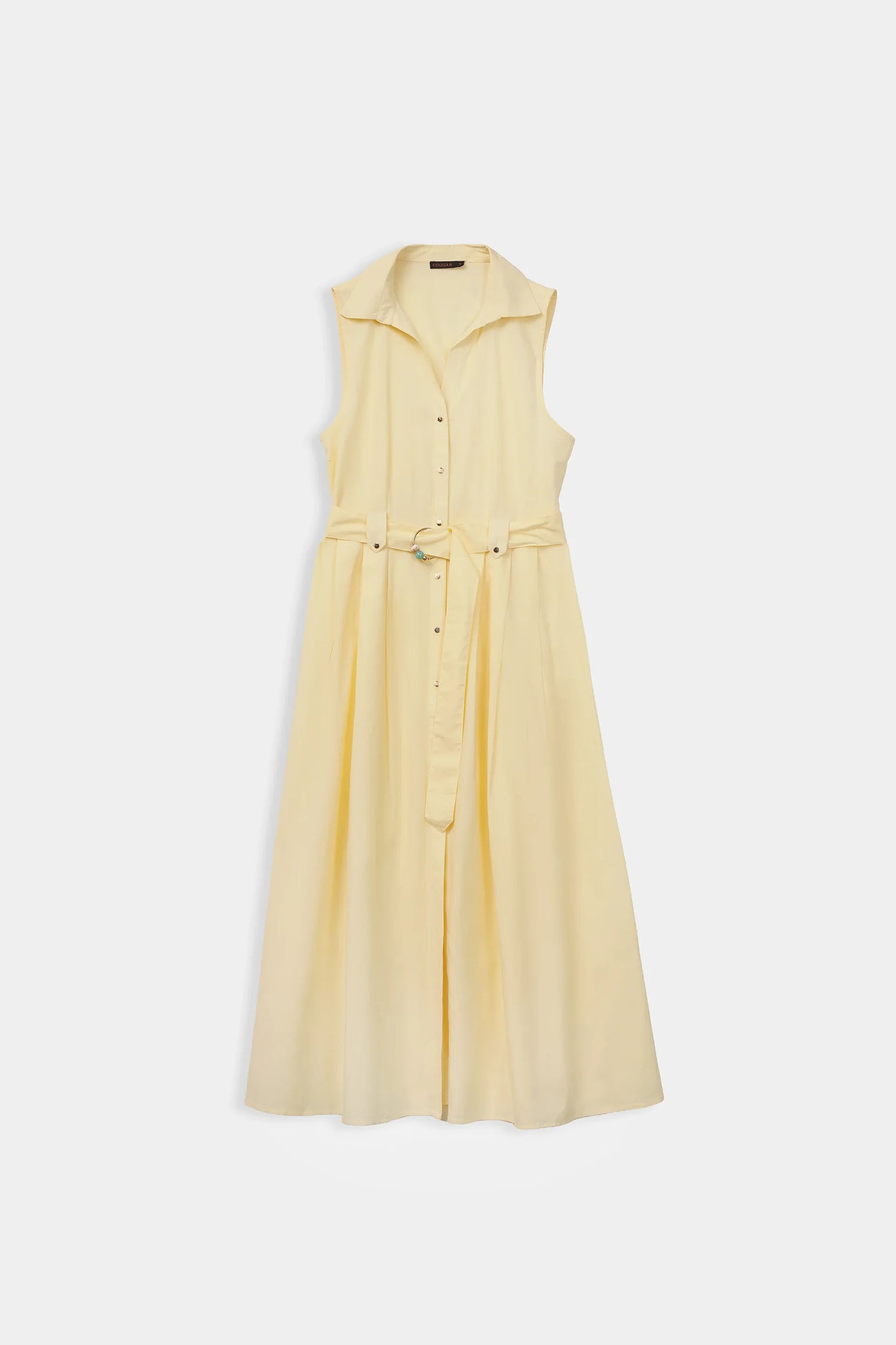 Pleated Dress With Belt - Cougar Clothing