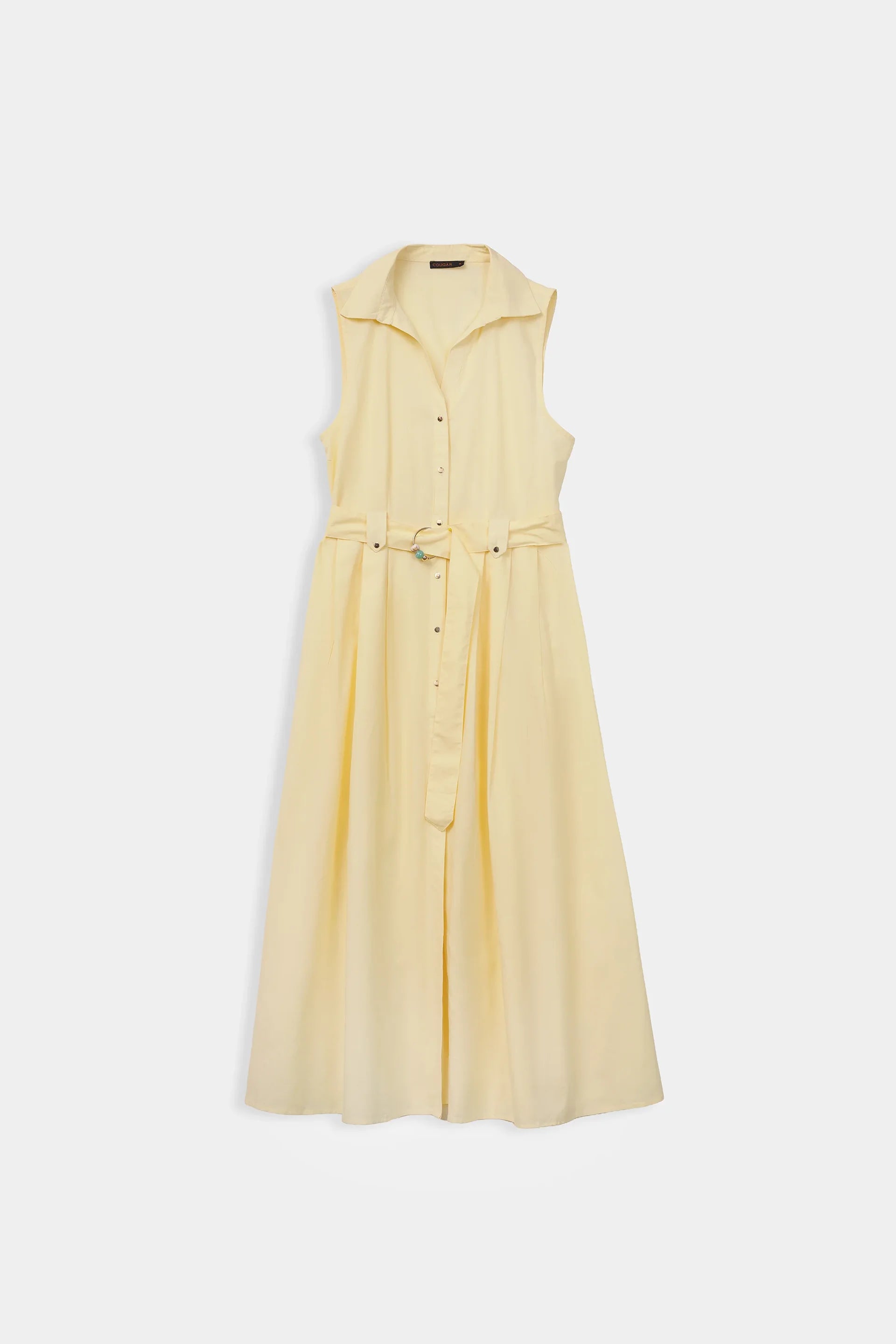 Pleated Dress With Belt - Cougar Clothing