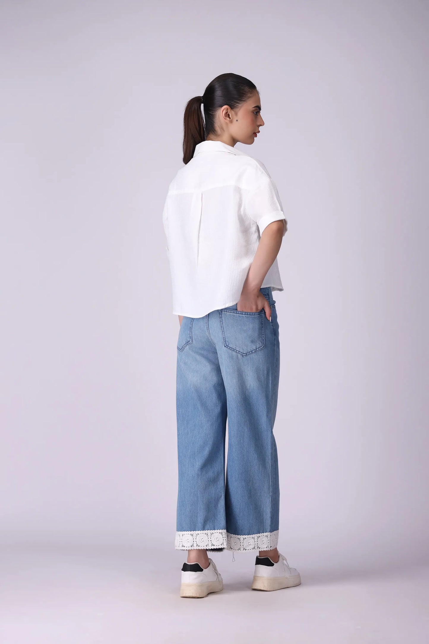 Textured Shirt With Patch Pockets - Cougar Clothing