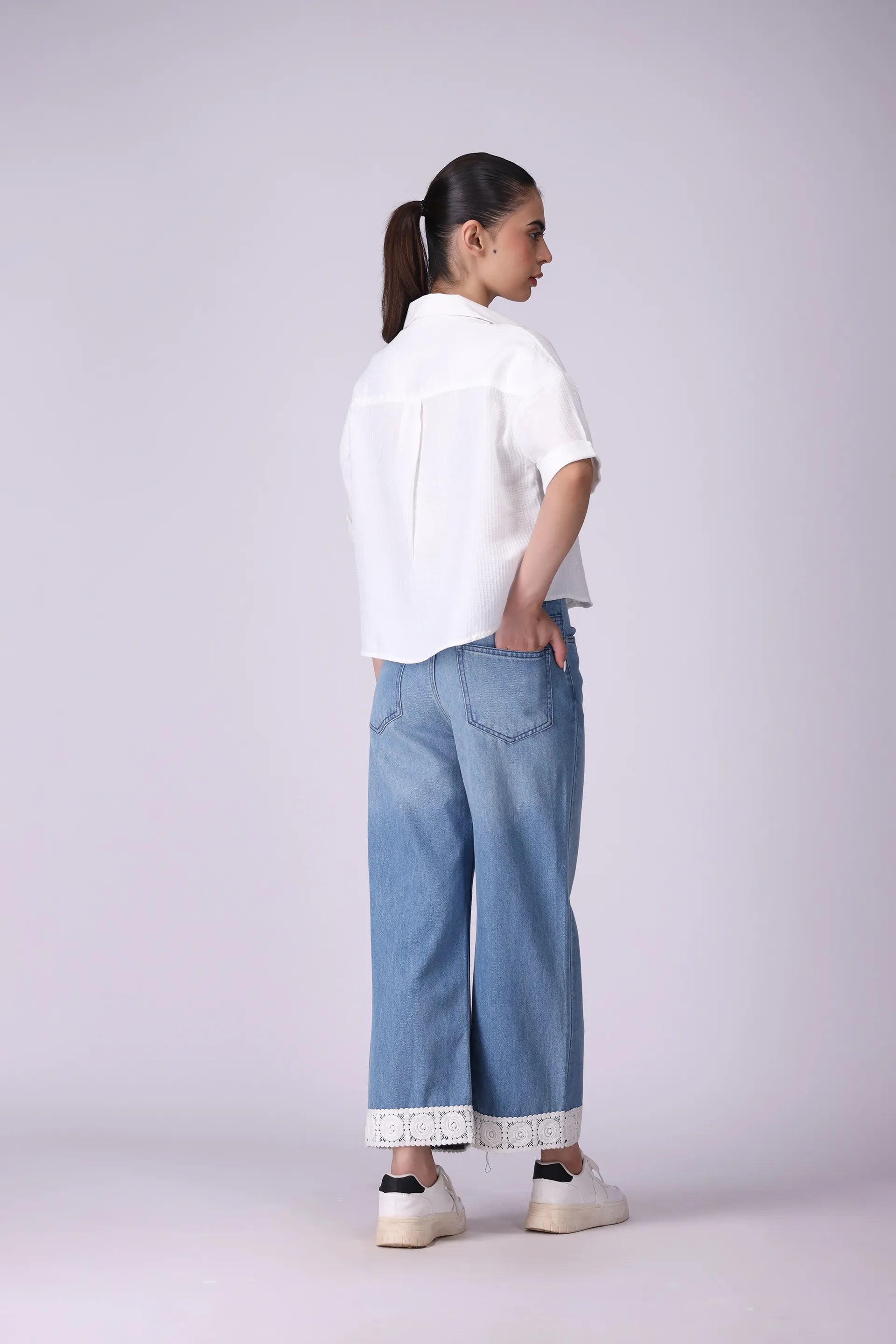 Textured Shirt With Patch Pockets - Cougar Clothing