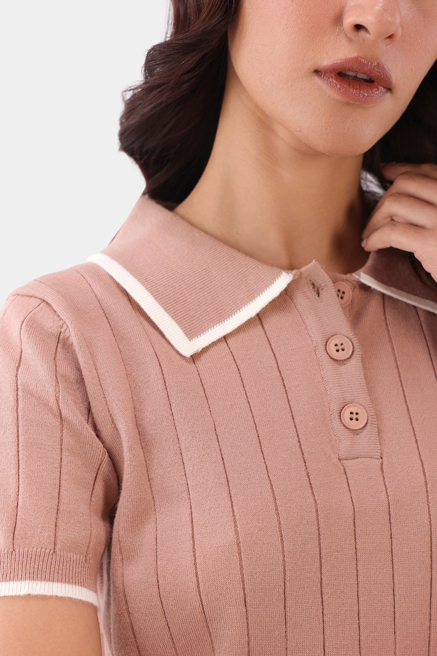 Cable Knit Polo Sweater - Cougar Clothing