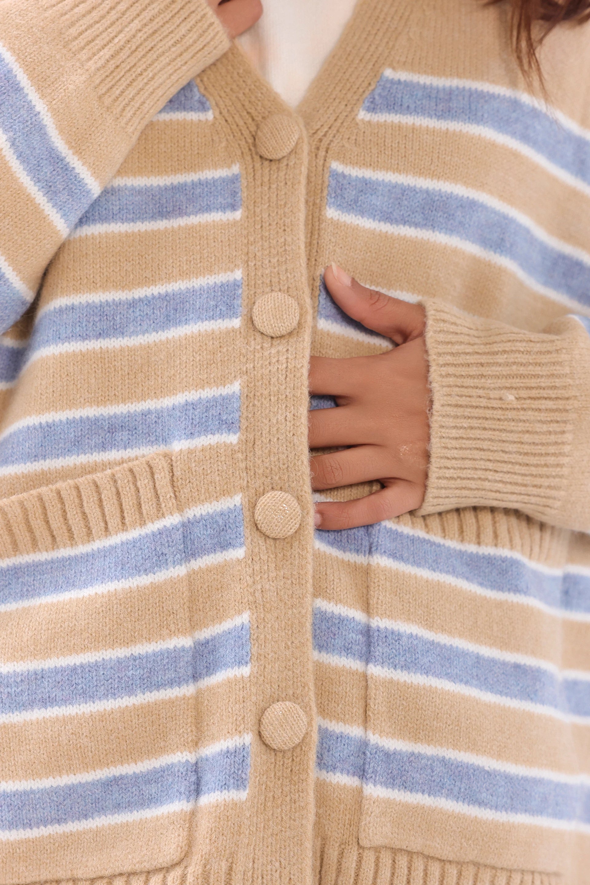Contrast Striped Cardigan - Cougar Clothing