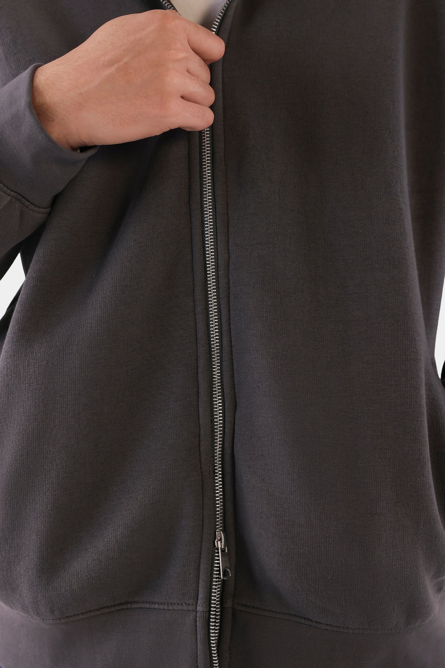 Relaxed Contrast Zip Hoodie - Cougar Clothing