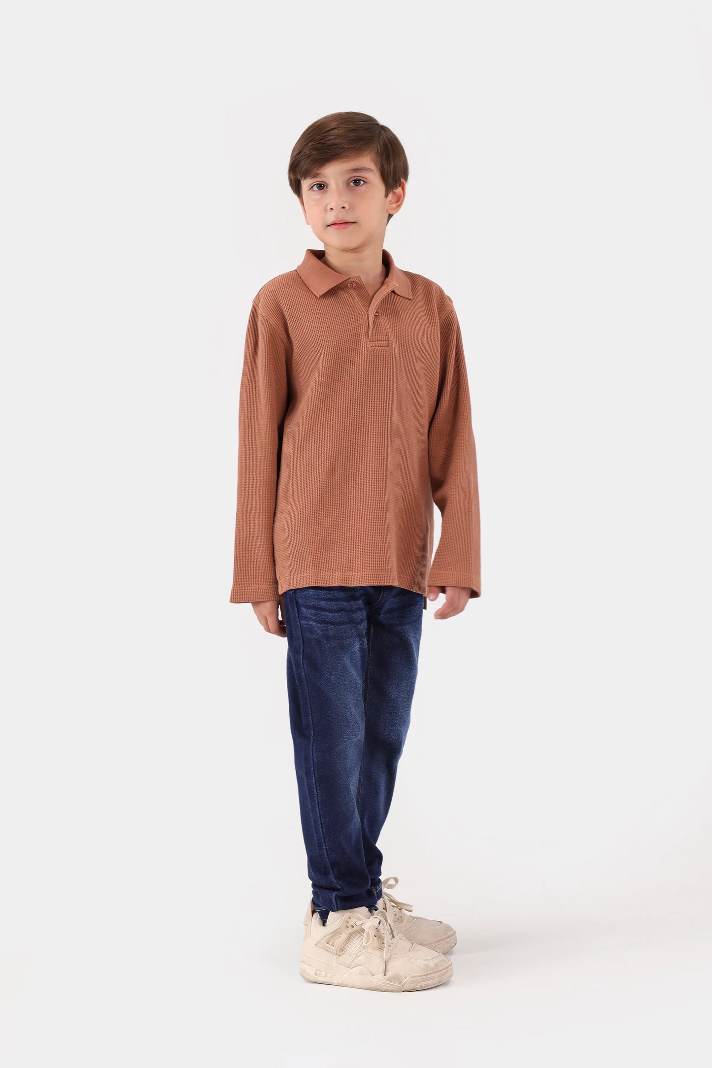 Waffle Knit Polo - Cougar Clothing