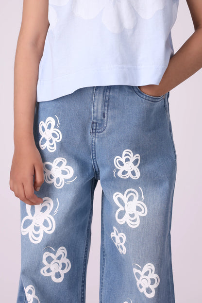 Marine Straight Fit Printed Jeans - Cougar Clothing