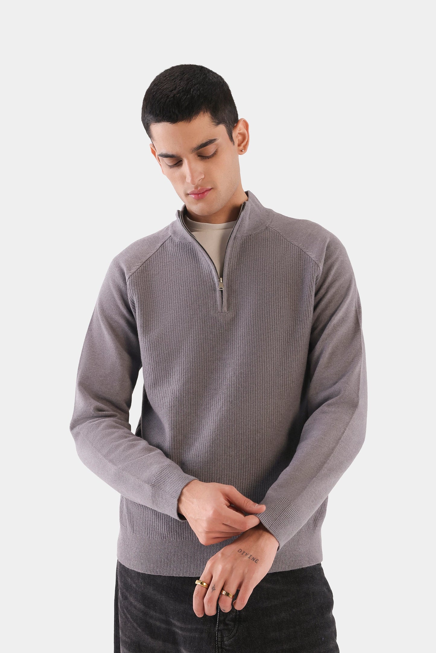 Raglan Quarter Zip Sweater - Cougar Clothing