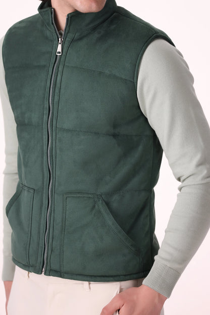 Quilted Suede Gilet - Cougar Clothing