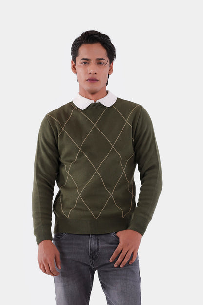 Argyle Knit Sweater - Cougar Clothing