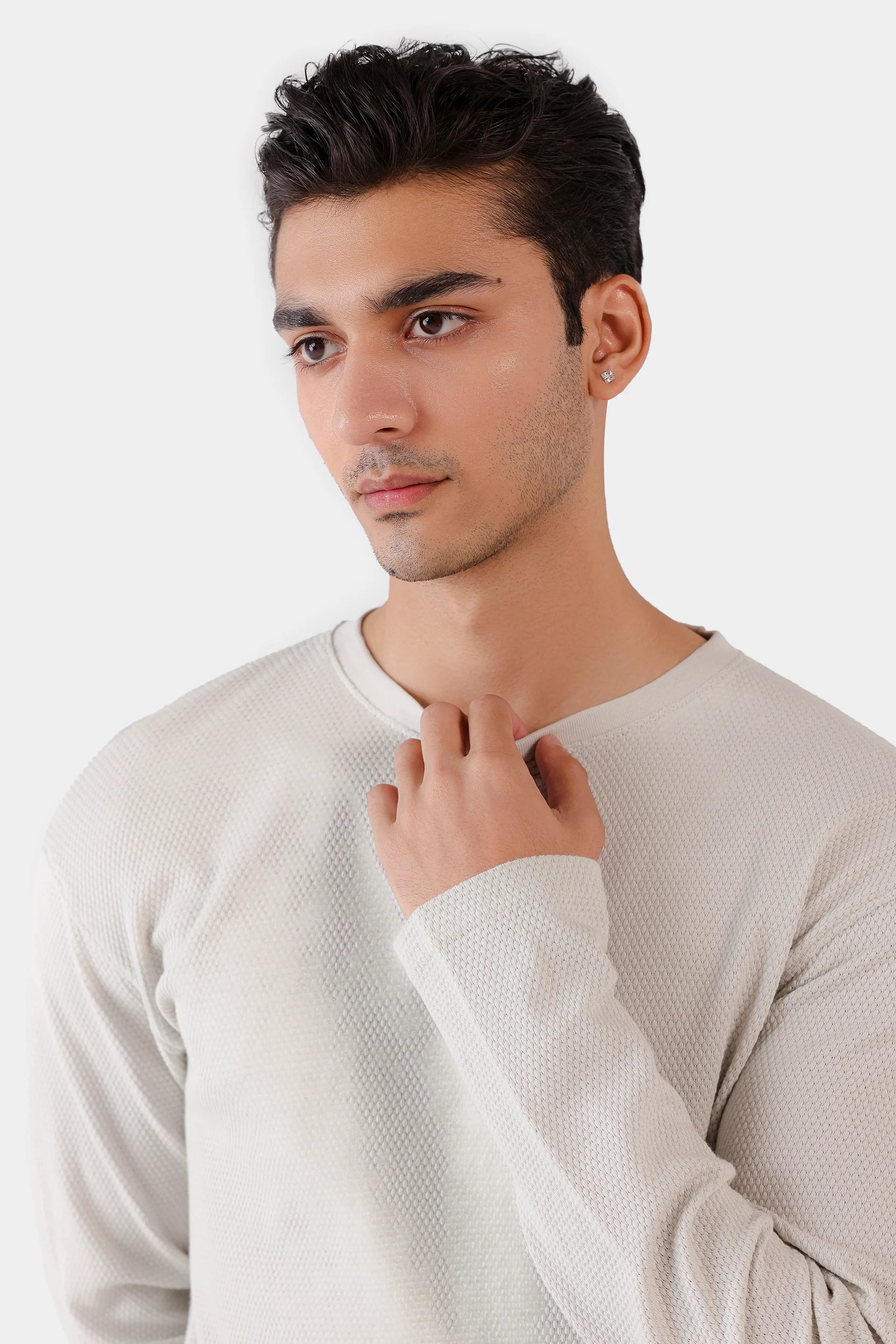 Waffle Knit Henley T-Shirt - Cougar Clothing