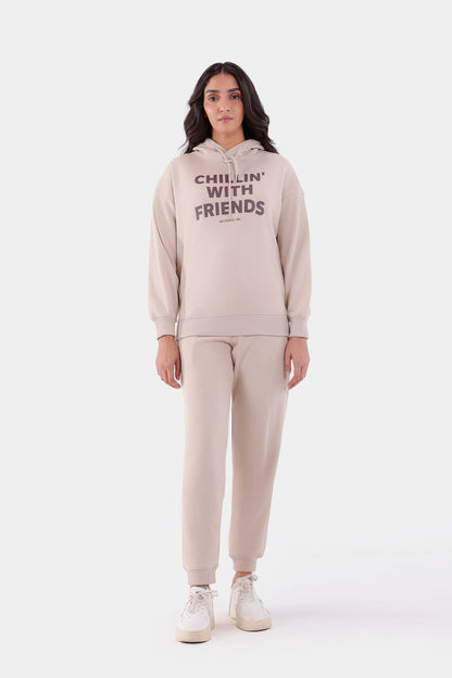 Text Print Terry Hoodie - Cougar Clothing